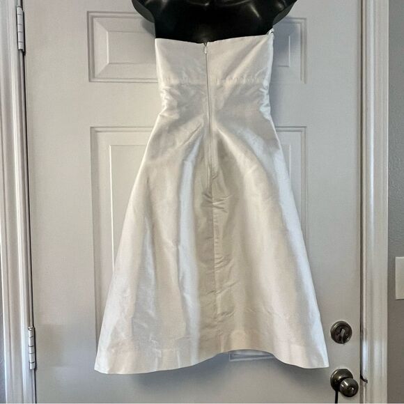 COREN MOORE NEW YORK Strapless Ivory  Silk Shantung Strapless DRESS Cocktail 6 S - Picture 6 of 7
